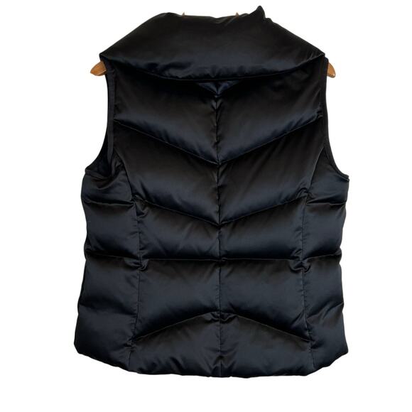 ANN TAYLOR Down Puffer Vest Quilted Sleeveless in Black Women’s Medium - Picture 5 of 11